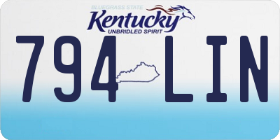 KY license plate 794LIN