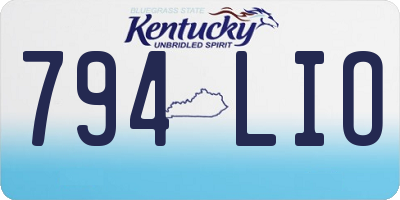 KY license plate 794LIO