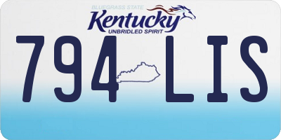 KY license plate 794LIS