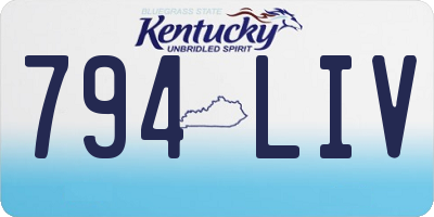 KY license plate 794LIV
