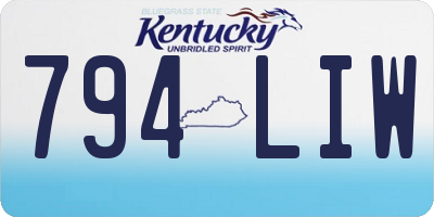 KY license plate 794LIW
