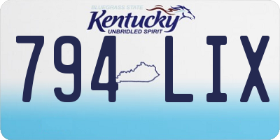 KY license plate 794LIX