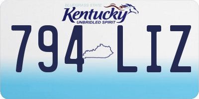 KY license plate 794LIZ