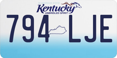 KY license plate 794LJE