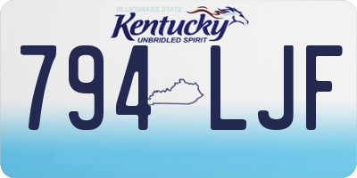 KY license plate 794LJF