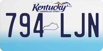 KY license plate 794LJN