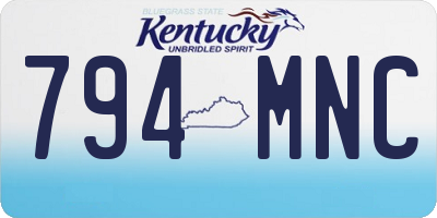 KY license plate 794MNC