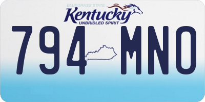 KY license plate 794MNO
