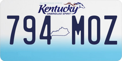 KY license plate 794MOZ