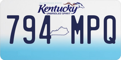 KY license plate 794MPQ