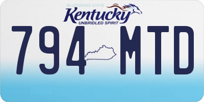KY license plate 794MTD