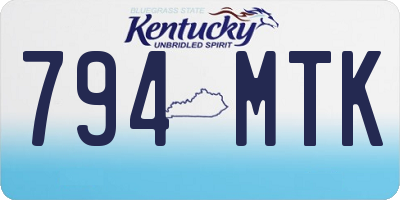 KY license plate 794MTK