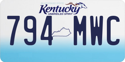 KY license plate 794MWC
