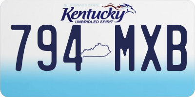 KY license plate 794MXB