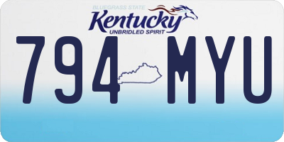 KY license plate 794MYU