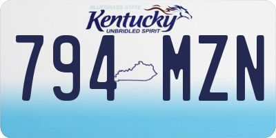 KY license plate 794MZN