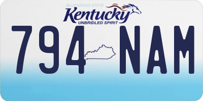 KY license plate 794NAM