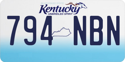 KY license plate 794NBN
