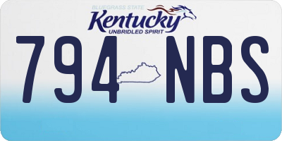 KY license plate 794NBS