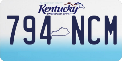 KY license plate 794NCM