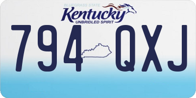 KY license plate 794QXJ