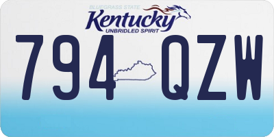 KY license plate 794QZW
