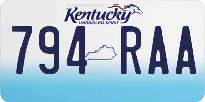 KY license plate 794RAA