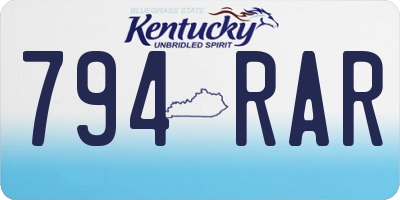 KY license plate 794RAR