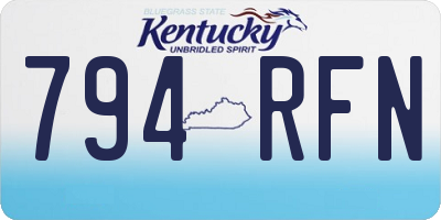 KY license plate 794RFN