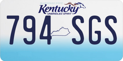 KY license plate 794SGS