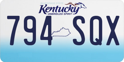 KY license plate 794SQX