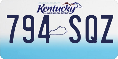 KY license plate 794SQZ