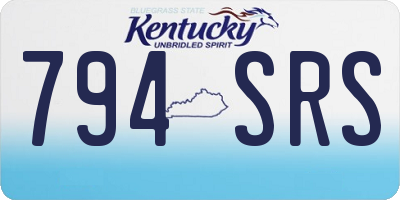 KY license plate 794SRS