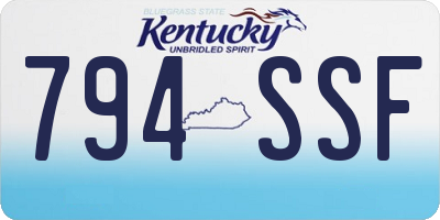 KY license plate 794SSF