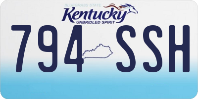 KY license plate 794SSH