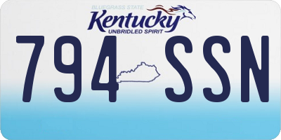 KY license plate 794SSN