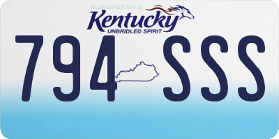 KY license plate 794SSS