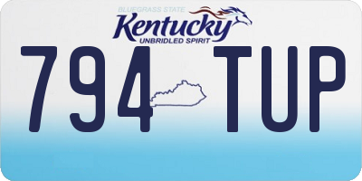 KY license plate 794TUP