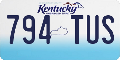 KY license plate 794TUS