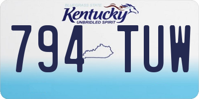 KY license plate 794TUW