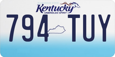 KY license plate 794TUY