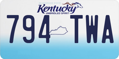 KY license plate 794TWA