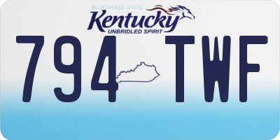 KY license plate 794TWF