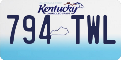 KY license plate 794TWL