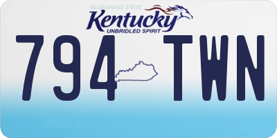 KY license plate 794TWN