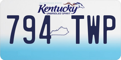 KY license plate 794TWP