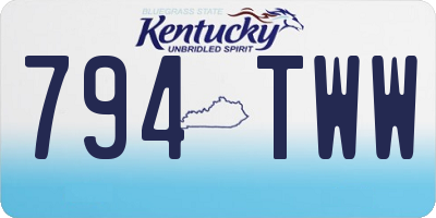 KY license plate 794TWW