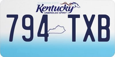 KY license plate 794TXB