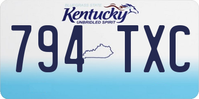 KY license plate 794TXC