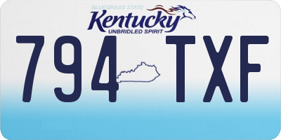 KY license plate 794TXF